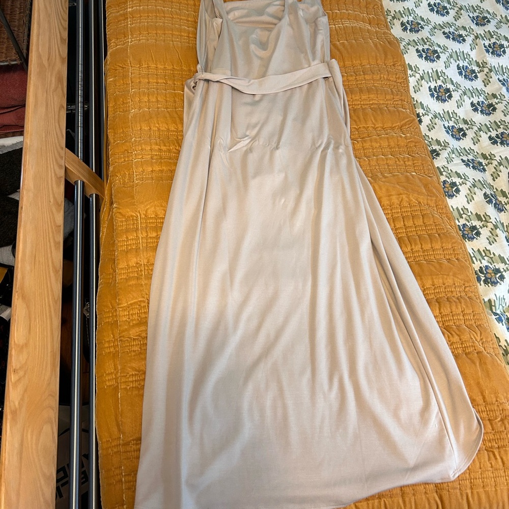 ✨ Aritzia Wilfred Saturn Maxi Dress Wrap Dress, Size Large in Cream - Picture 3 of 5